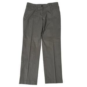 Talbots Straight-Leg Chino Pants, Gray, Size 8P